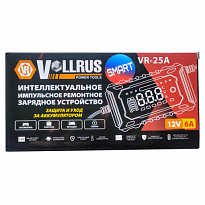 Зарядное устройство импульсное VOLLRUS smart VR-25А 12В 6А) (5 режимов сенсорное управление) синий V